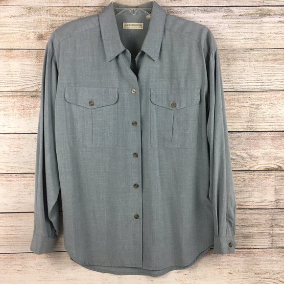 VTG Liz Claiborne Collection Blue Long Sleeve Blouse 90s - Picture 1 of 14